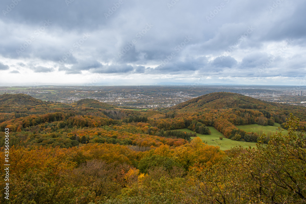 The view from the highest mountain of the Siebengebirge