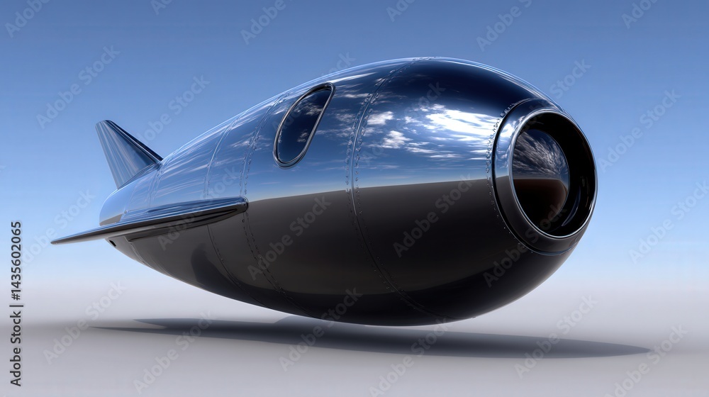 Fototapeta premium High tech engine powered hypersonic vehicle soaring at altitude above blue planet curvature with futuristic aerodynamic design propulsion speed and technology concept