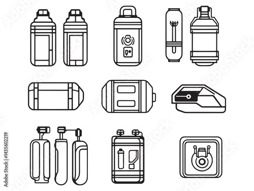 Fuel Cell art icon abstract design of clean power