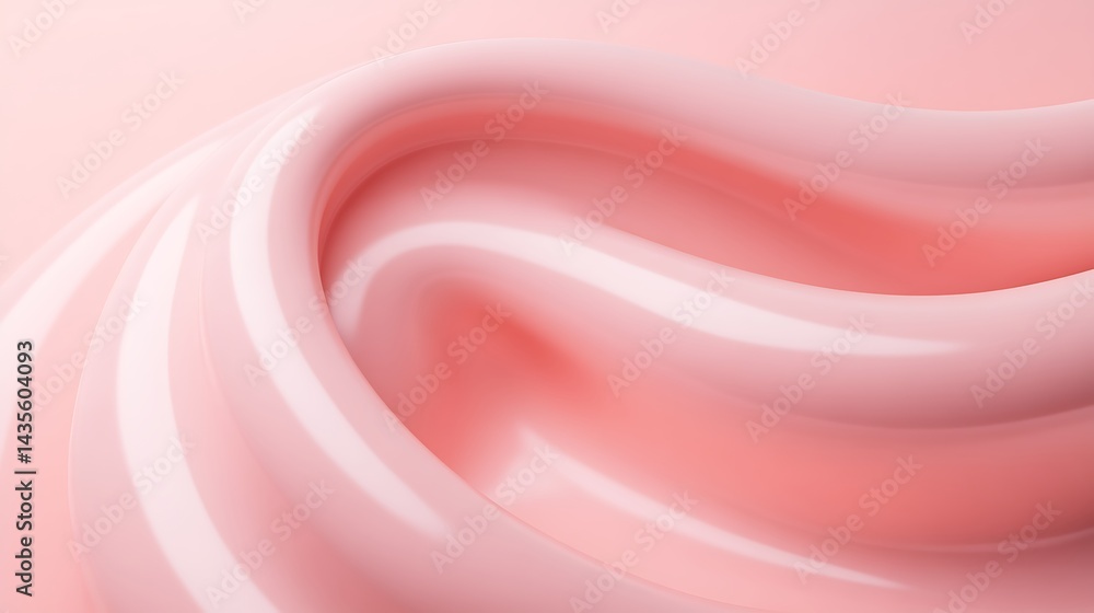 Obraz premium Pink Swirling Cream Texture.