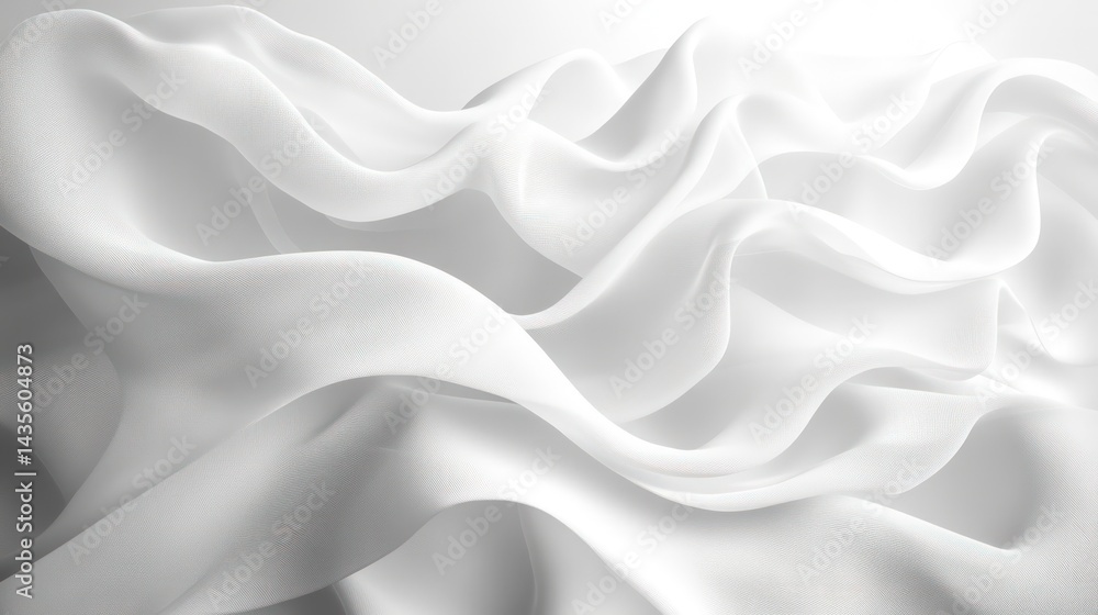White flowing fabric folds