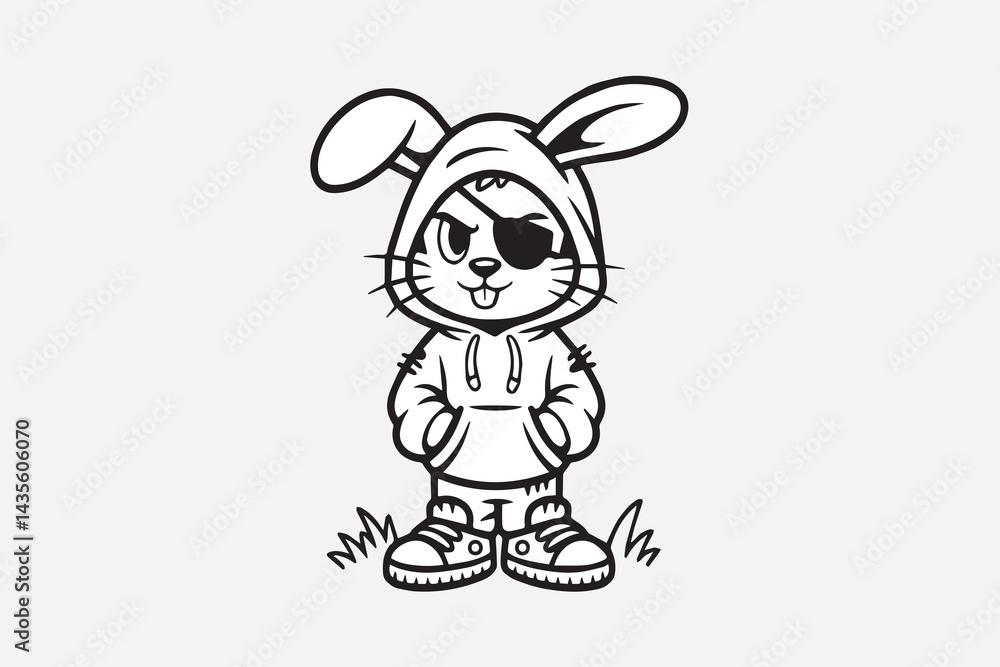 Fototapeta premium cool bunny illustration vector