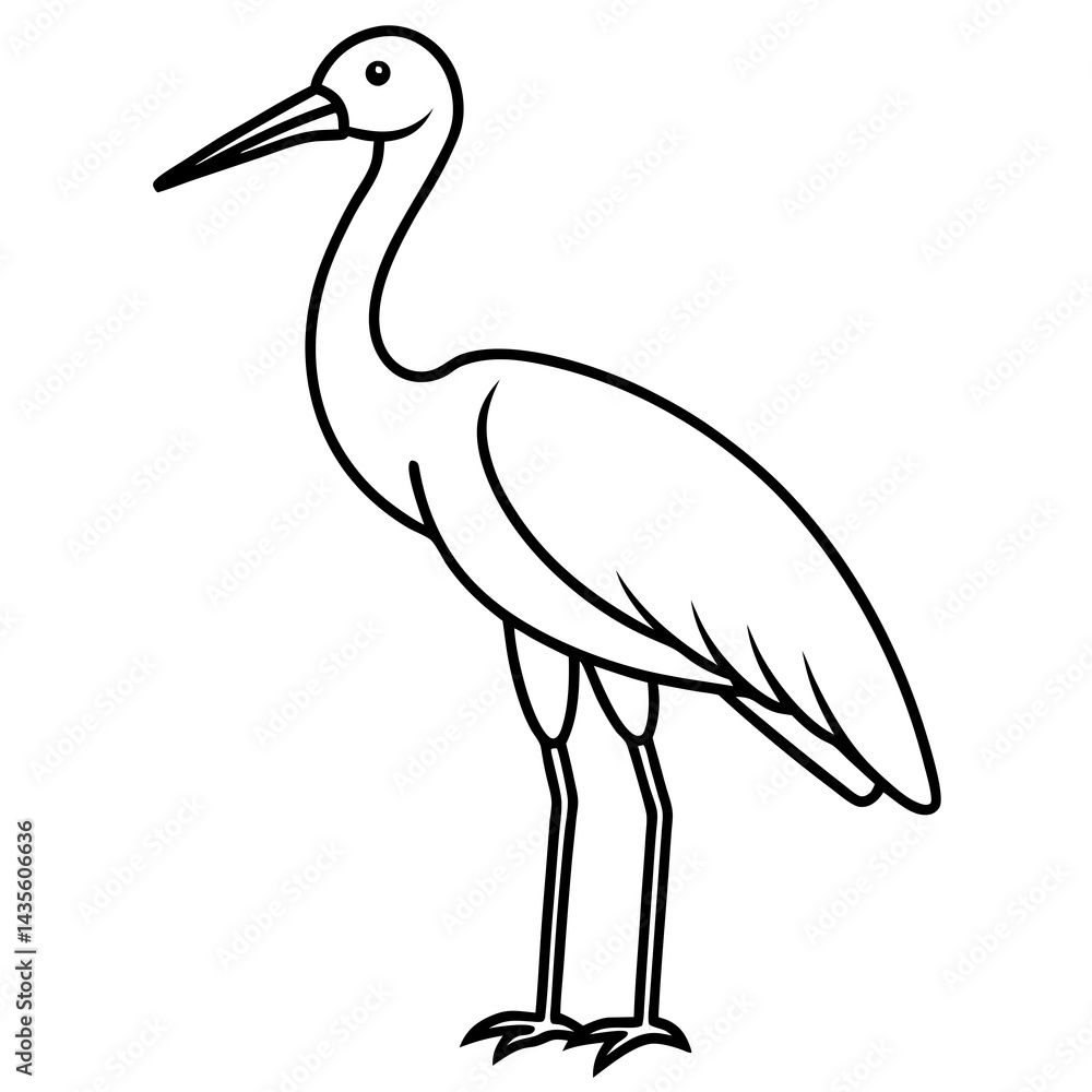 Fototapeta premium Modern Stork Outline Vector