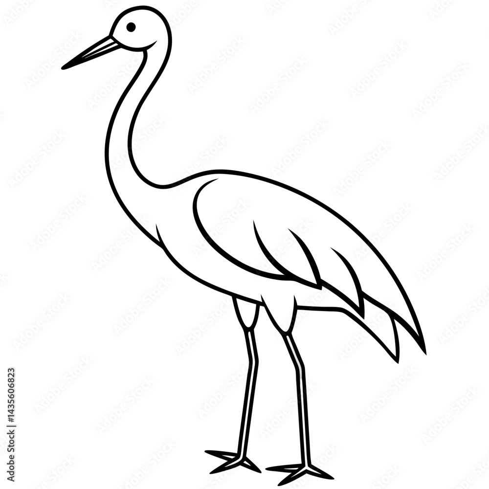 Obraz premium Modern Stork Outline Vector