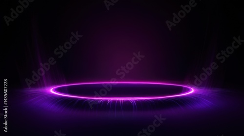 Fototapeta Naklejka Na Ścianę i Meble -  purple neon glowing circle abstract background