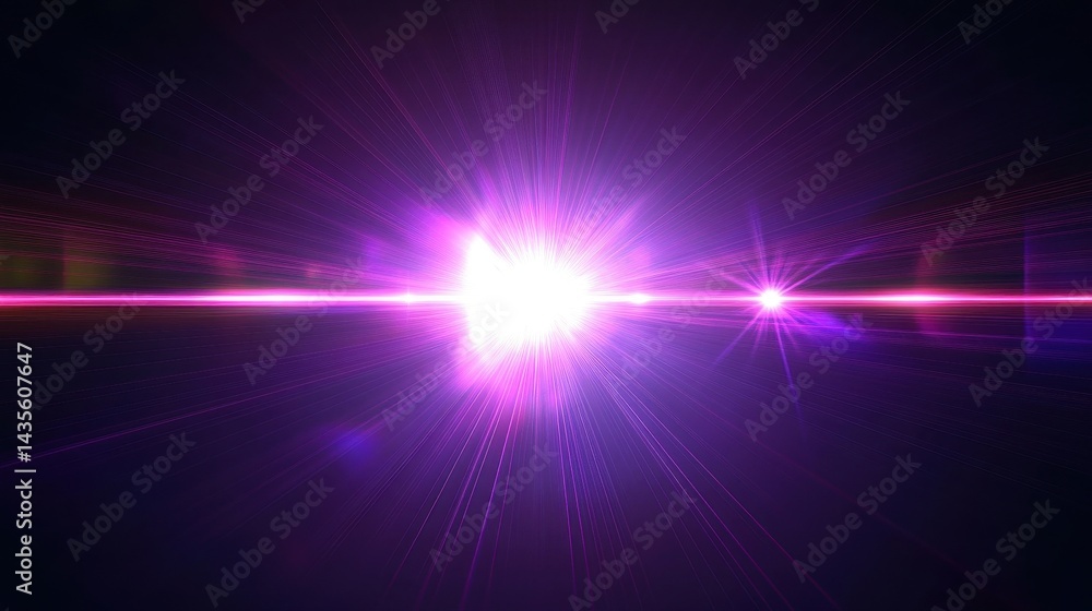 Obraz premium bright purple lens flare starburst background