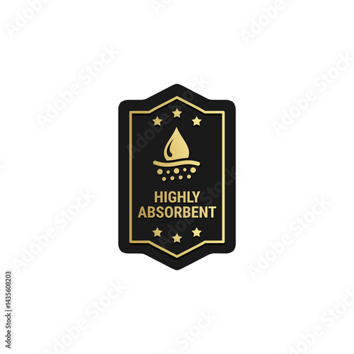 Highly Absorbent product label or stamp vector isolated EPS. Best Absorbent label vector for product packaging design element. Absorbent sign vector for product design element.