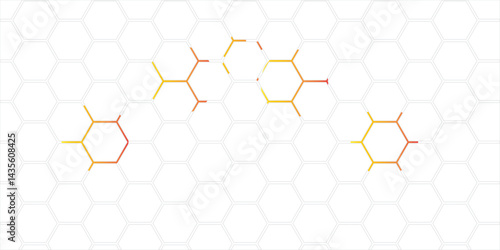 Abstract honeycomb pattern with hexagonal cells shows a seamless geometric bee structure