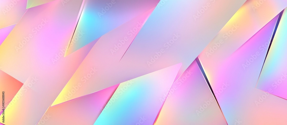 iridescent geometrical shapes creating a pastel colored abstract backdrop with soft gradients and a futuristic and modern aesthetic suitable for diverse design applications iridescent geometrical shapes creating a pastel colored abstract backdrop with soft gradients and a futuristic and modern aesthetic suitable for diverse design applications