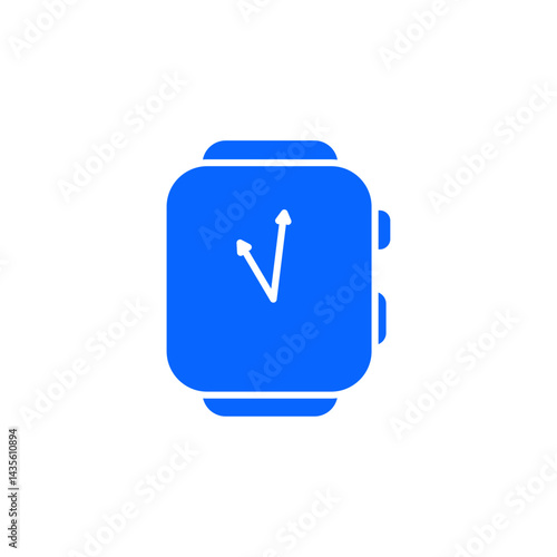 Modern blue smartwatch icon representing wearable technology and fitness tracking.