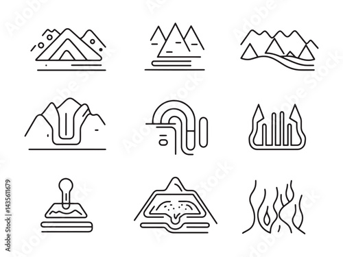 Geothermal Heating line art icon sustainable energy source