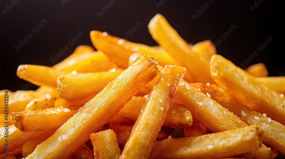 A mouthwatering heap of perfectly cooked golden French fries, their crispy exterior and fluffy interior inviting you to indulge in this classic comfort food. A mouthwatering heap of perfectly cooked golden French fries, their crispy exterior and fluffy interior inviting you to indulge in this classic comfort food.