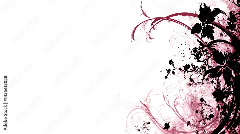 Pink floral grunge design border. Pink floral grunge design border.