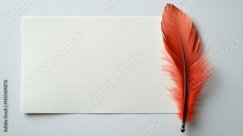 Blank paper with feather