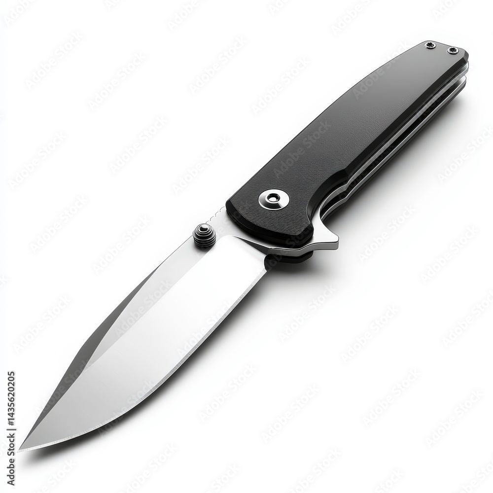 High-quality folding knife with sleek design and stainless steel blade displayed on a clean surface High-quality folding knife with sleek design and stainless steel blade displayed on a clean surface