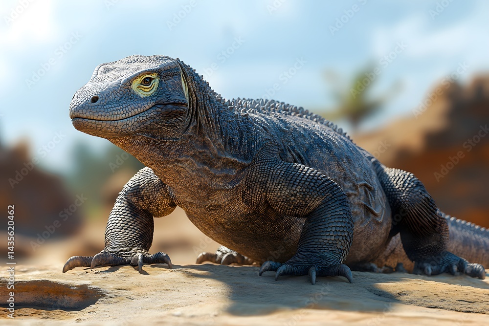 Obraz premium Komodo dragon on island