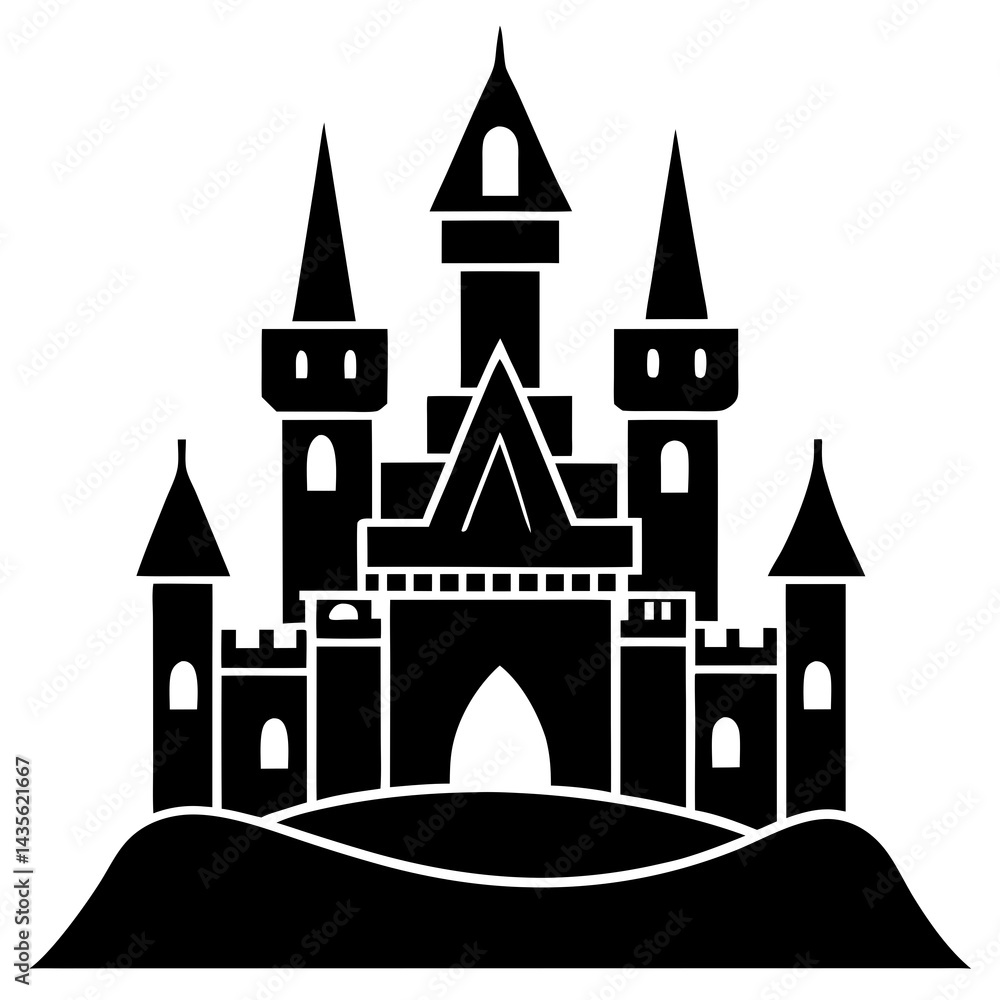 Obraz premium Castle Icon with festive, printable graphic designs for instant digital download.