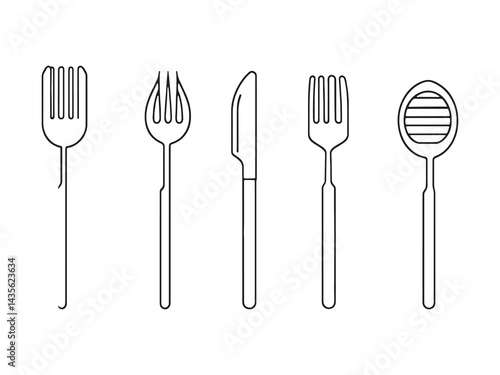 Gold-Plated Cutlery art icon premium quality tableware illustration