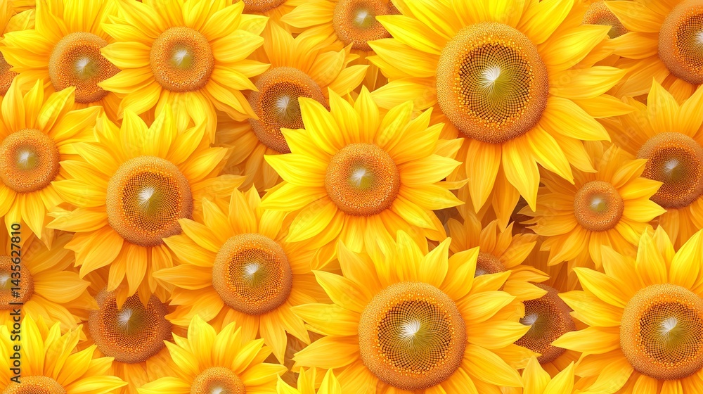 Vibrant Sunflower Field Vector Art Vibrant Sunflower Field Vector Art