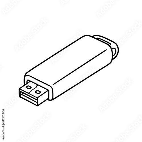 USB flash drive illustration in minimalistic style  