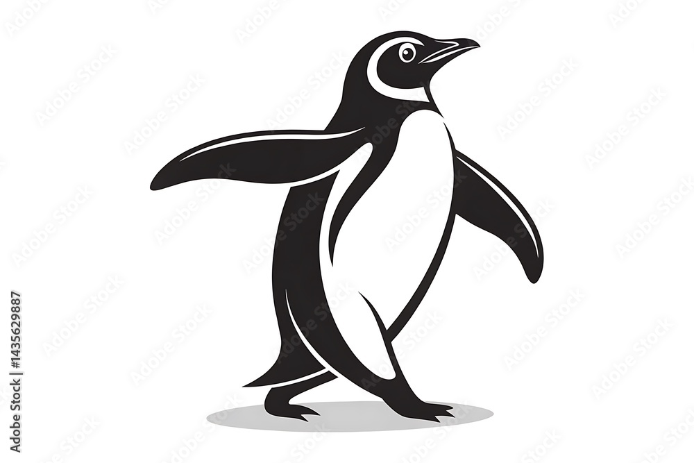 Fototapeta premium Stylized Penguin Silhouette – Minimalist Graphic Design Artwork for Modern Branding and Merchandise