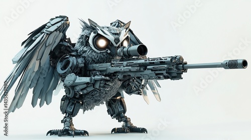 Wallpaper Mural Robotic owl sniper aiming rifle. Torontodigital.ca