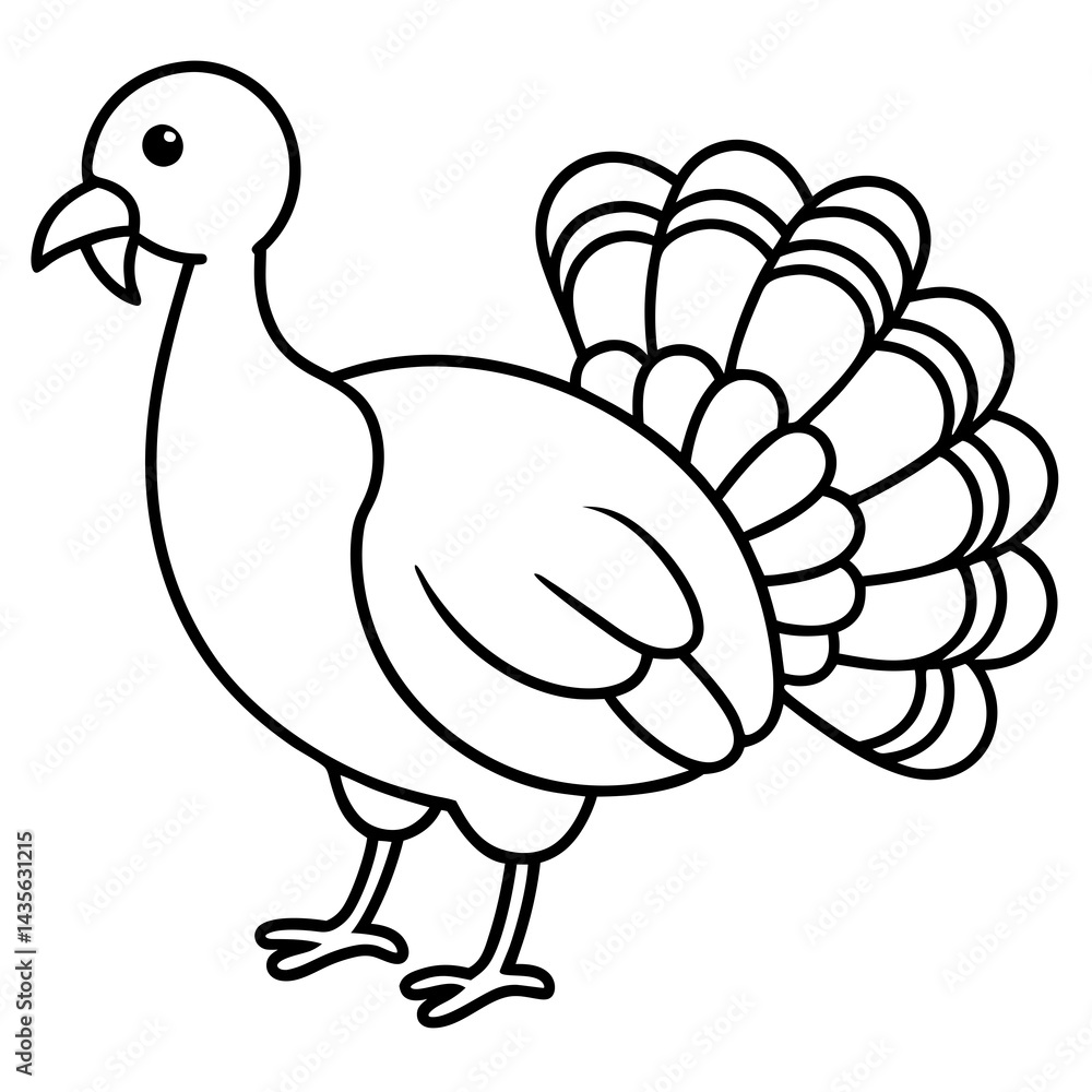 Fototapeta premium Modern Turkey Outline Vector Illustration