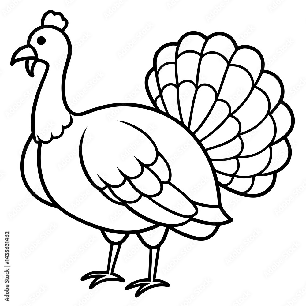 Modern Turkey Outline Vector Illustration Modern Turkey Outline Vector Illustration