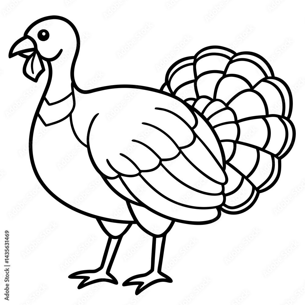 Modern Turkey Outline Vector Illustration Modern Turkey Outline Vector Illustration