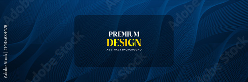 Obraz na płótnie WebA Modern Abstract Background Featuring Deep Blue Gradients, Flowing Curved Lines, And Soft Light Effects. Elegant And Futuristic Design, Perfect For Business, Technology, And Professional Presentat w salonie