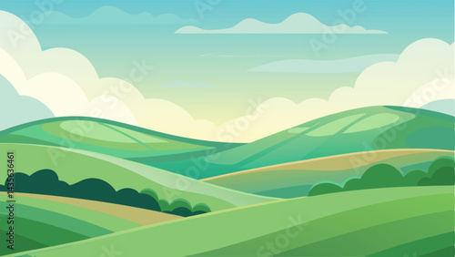 Rolling Green Hills with Peaceful Atmosphere