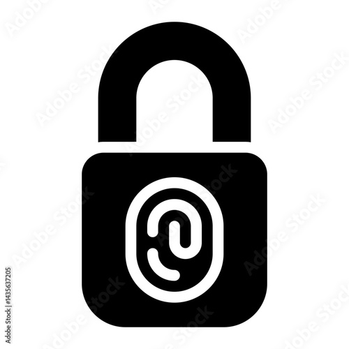 fingerprint lock glyph icon