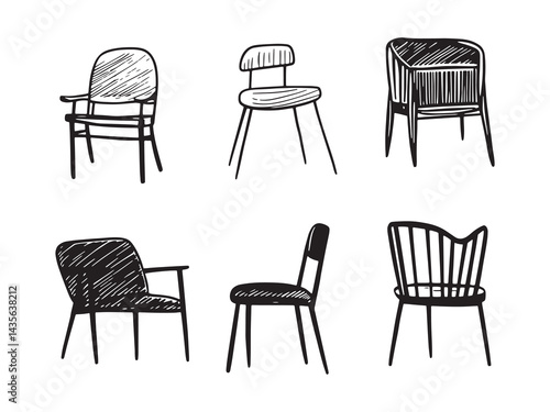Handcrafted Furniture line art icon artistic craftsmanship details