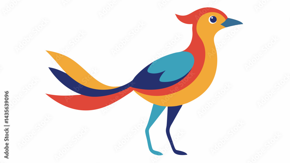 Obraz premium A colorful vector illustration shows a cute cartoon parrot,