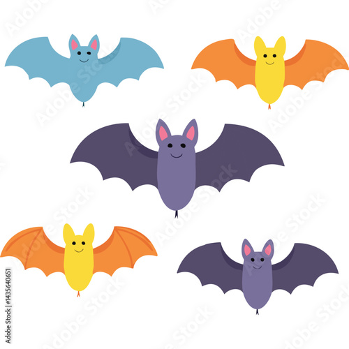 Cute Bat Flying Design