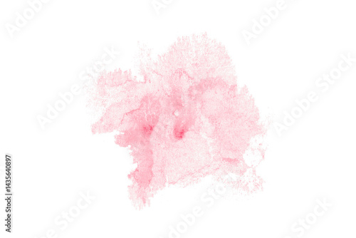 Pink watercolor splash with dynamic splash effect on transparent background. Watercolor brush.