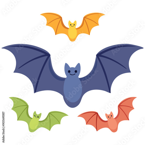 Cute Bat Flying Design