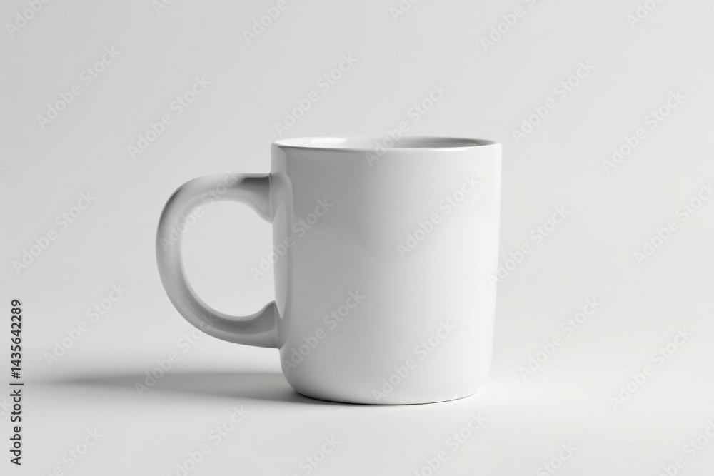 Fototapeta premium Large oversized coffee mug, empty, bright white , container, tableware