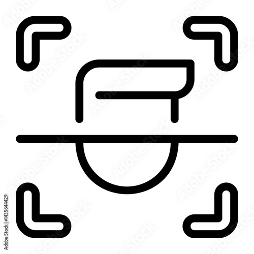 facial recognition line icon