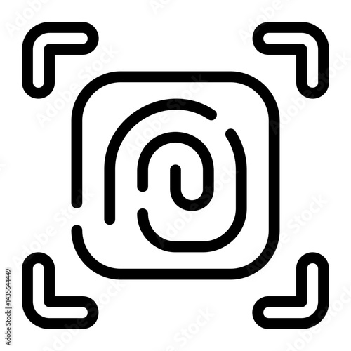 fingerprint scan line icon