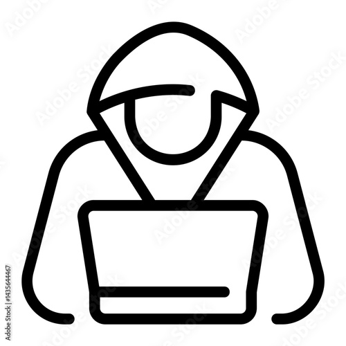 hacker line icon