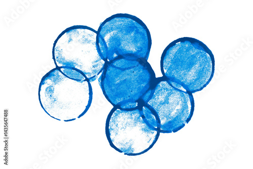 Blue watercolor splash with dynamic splash effect on transparent background. Watercolor brush.