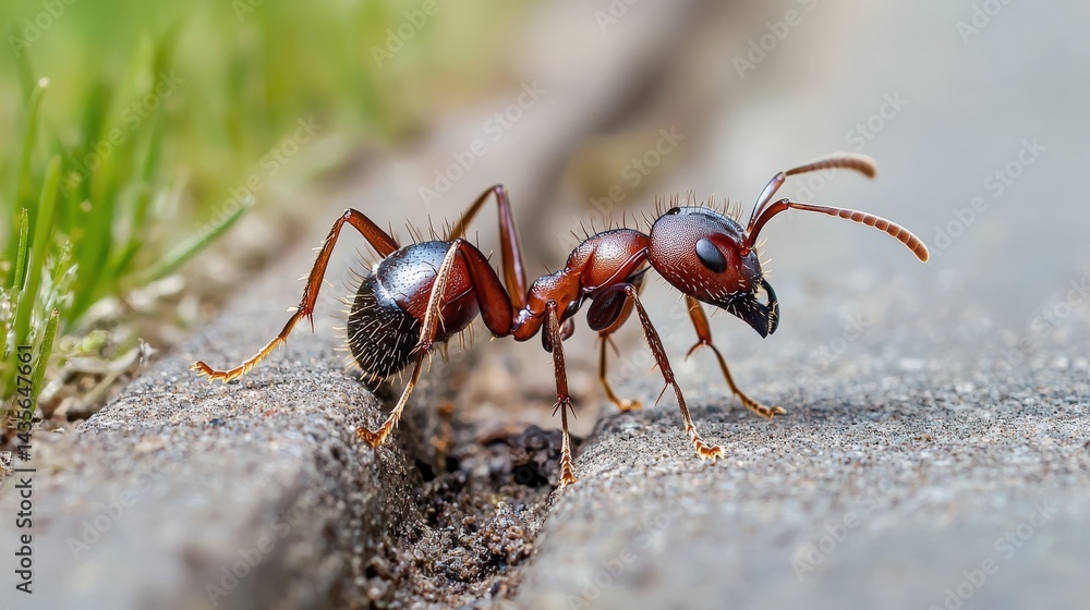 Ants exploring the sidewalk urban environment macro photography close-up nature's intricacies Ants exploring the sidewalk urban environment macro photography close-up nature's intricacies