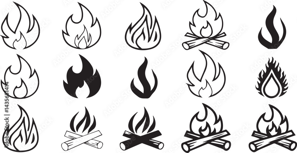 Fire silhouettes flames vector design. Collection of fire symbol vector elements. Fire flames silhouettes icons collection. Fire flames icon silhouettes vector elements Fire silhouettes flames vector design. Collection of fire symbol vector elements. Fire flames silhouettes icons collection. Fire flames icon silhouettes vector elements