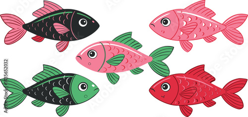 Carton fish isolated on white background