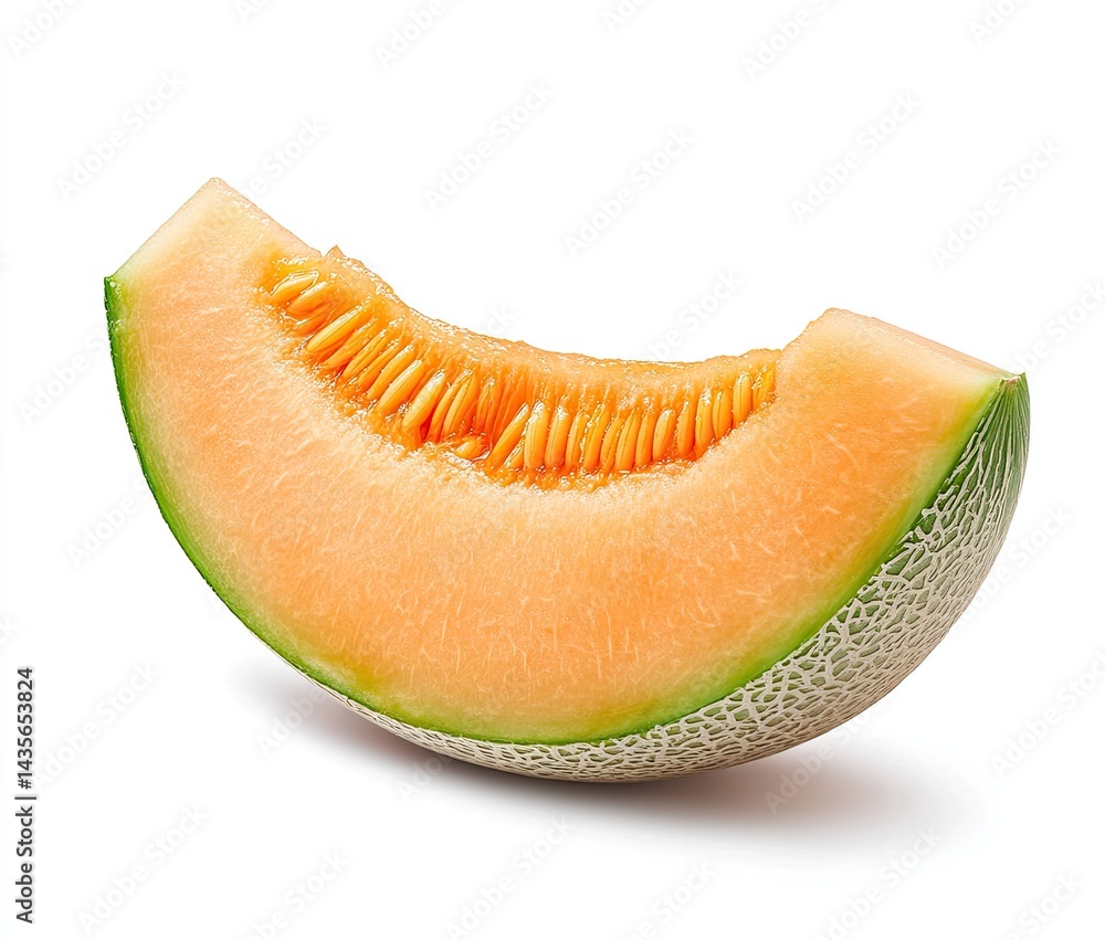 Cantaloupe slice, fresh and juicy Cantaloupe slice, fresh and juicy
