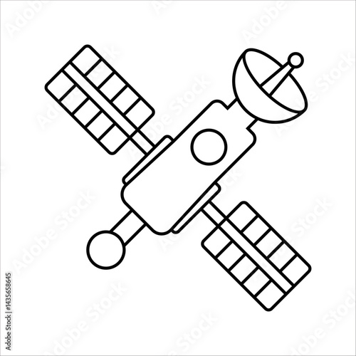 satellite outline icon vector design illustration. For your website, logo, app, UI design. Vector illustration, isolated on white background. eps 10.