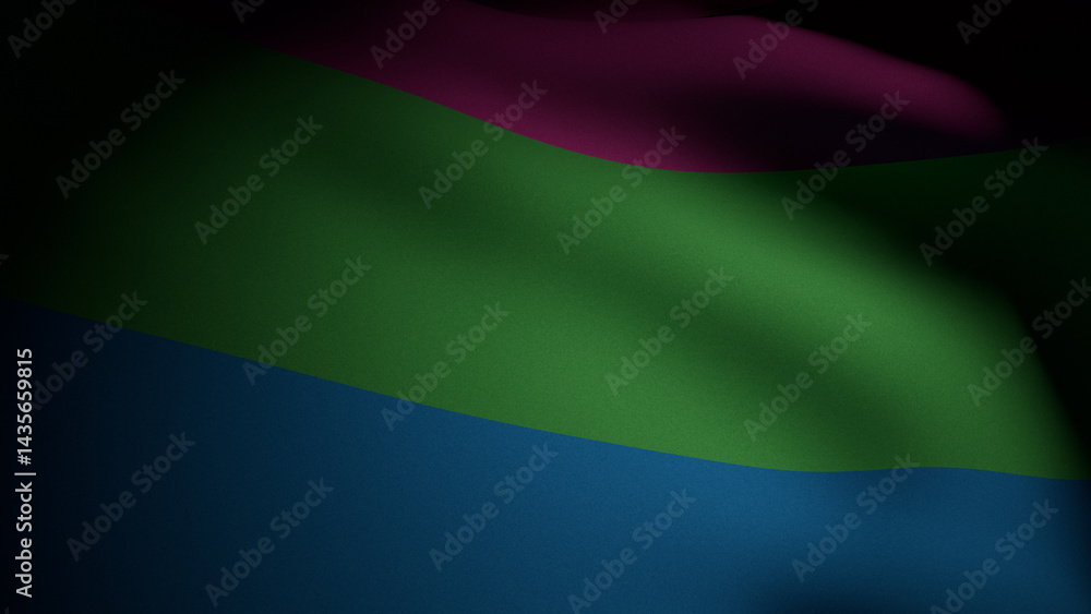 Obraz premium realistic 3D render of the polysexual pride flag