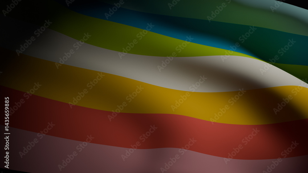 Fototapeta premium realistic 3D render of a waving queer pride flag
