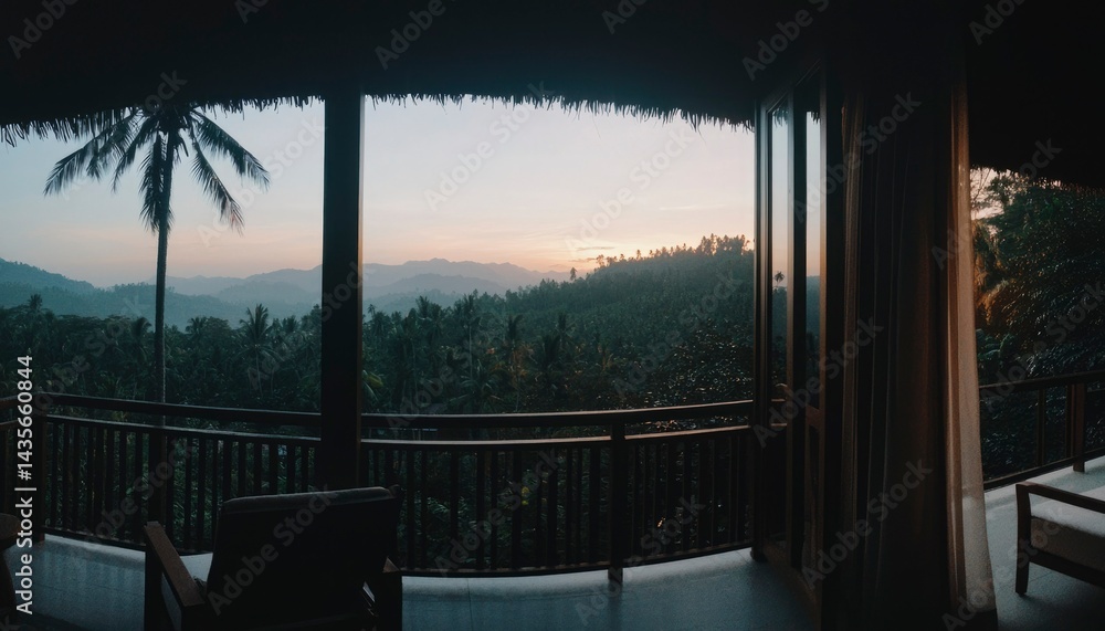 Sunrise from a tropical balcony Sunrise from a tropical balcony